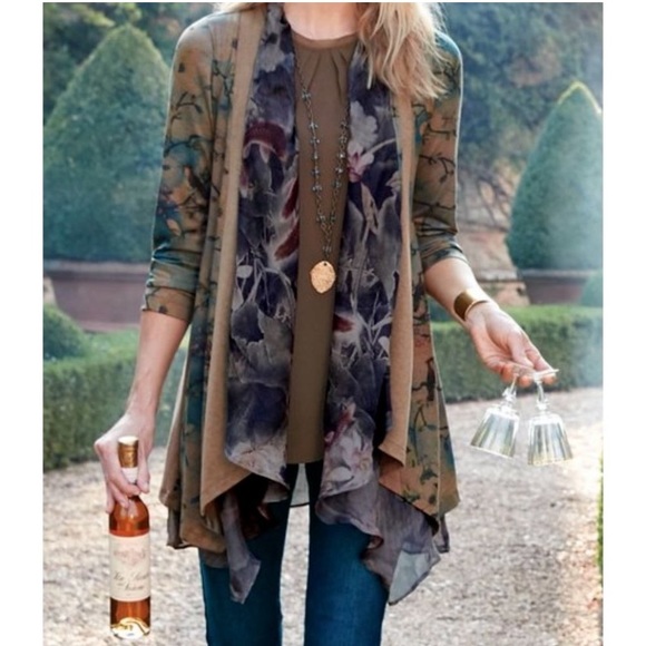 Soft Surroundings Tops - Soft Surroundings Tea Gardens Cardigan Small